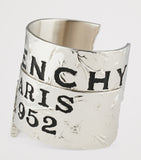 Givenchy tape cuff bracelet with distressed brass finish, imported from the UK