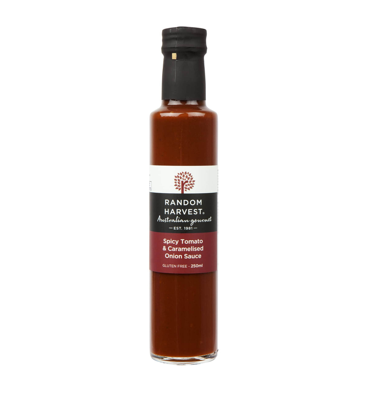 Random Harvest spicy tomato and caramelised onion sauce 250ml, imported from the UK