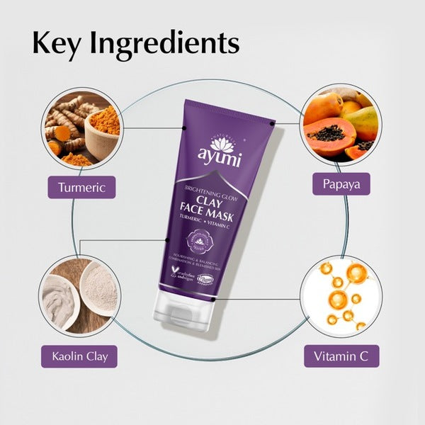 Ayumi Glow Clay Face Mask Travel Size 20ml - British product