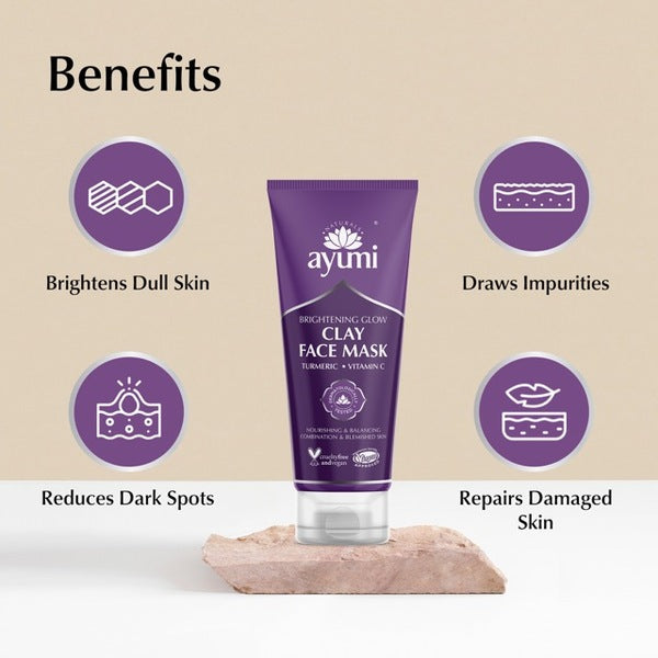 Ayumi Glow Clay Face Mask Travel Size 20ml - British product