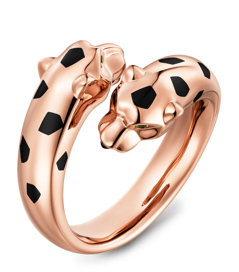 Cartier Panthère de Cartier ring rose gold tsavorite onyx, UK version