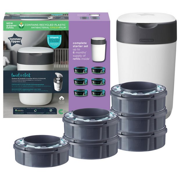 Tommee Tippee NappyBin starter set 6 refills - British product