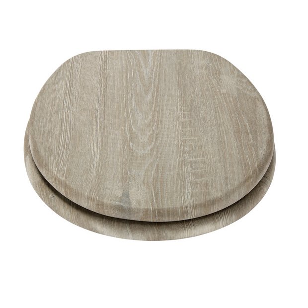 Argos Home wood effect toilet seat in grey, UK version