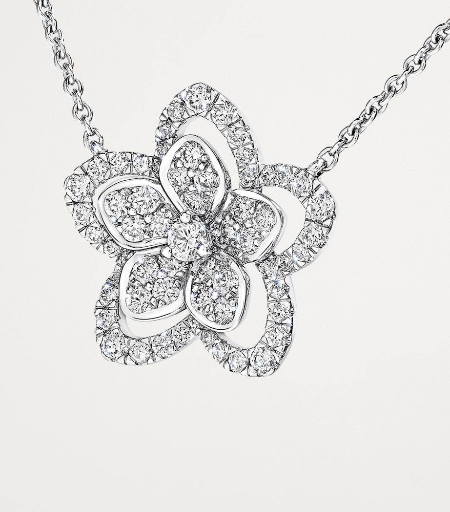 Graff Wild Flower white gold diamond necklace, imported from the UK
