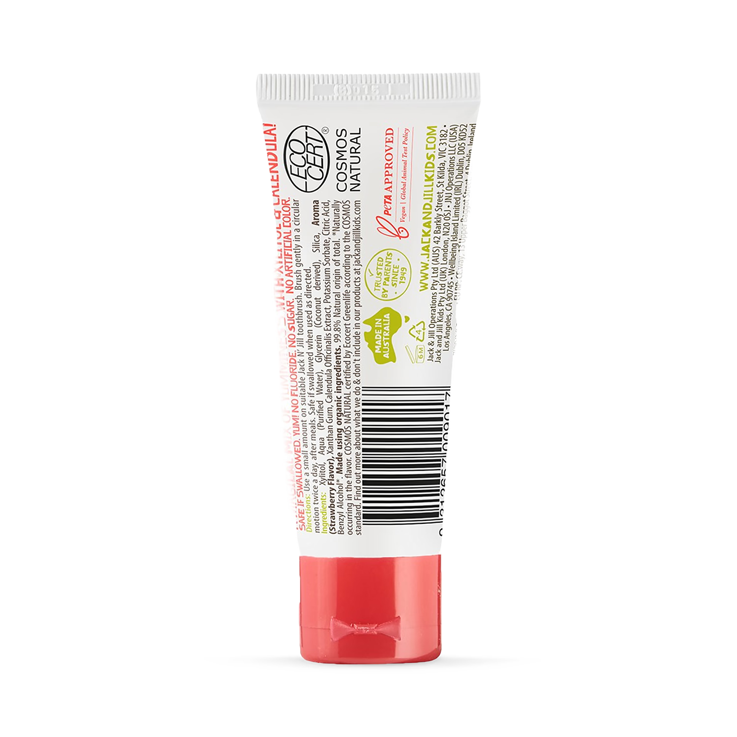 Jack N' Jill baby toothpaste strawberry 50g, UK version