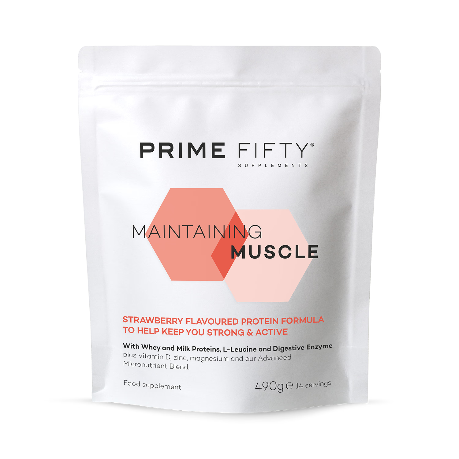 Maintaining Muscle protein powder 50+ strawberry 490g, UK version