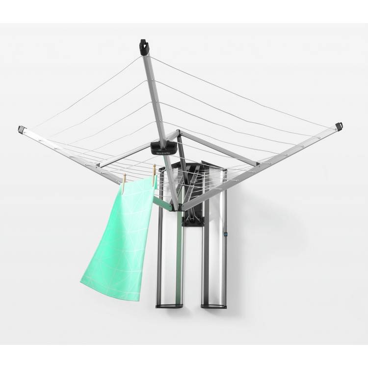 Brabantia wall mounted clothes airer metallic grey 24m, imported from the UK