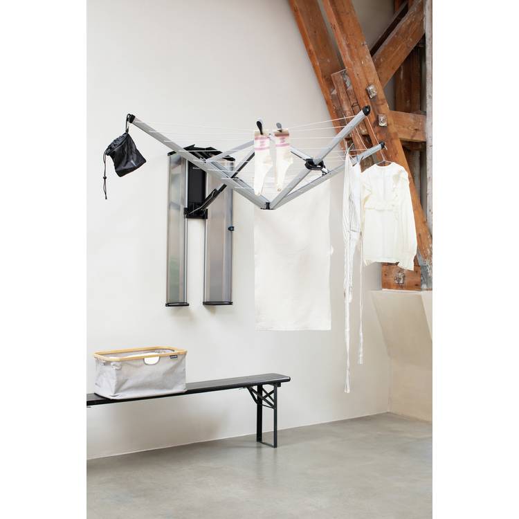 Brabantia wall mounted clothes airer metallic grey 24m, imported from the UK