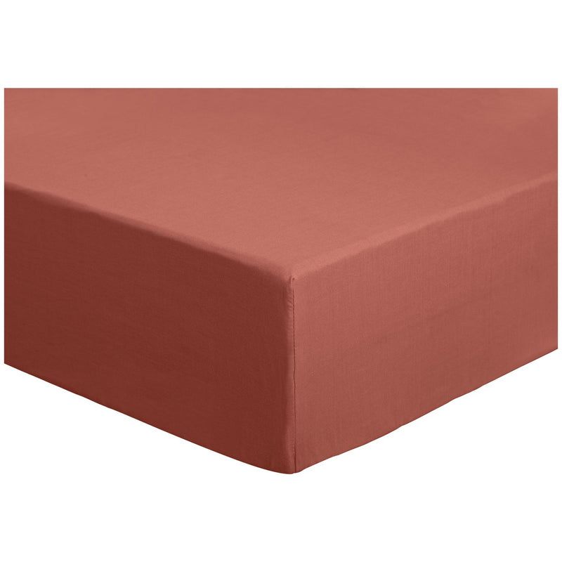 Habitat Plain Rust Fitted Sheet - Kingsize