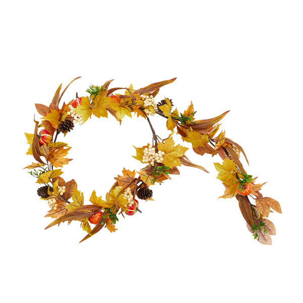 Livingandhome artificial pumpkin garland Halloween 180cm, imported from the UK