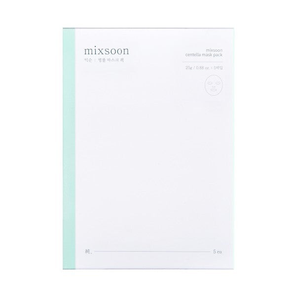 Mixsoon Centella Mask Pack Set 25ml x 5 sheets imported from the UK
