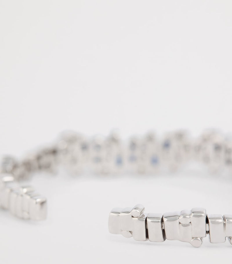 Suzanne Kalan blue sapphire diamond bangle white gold (British brand)