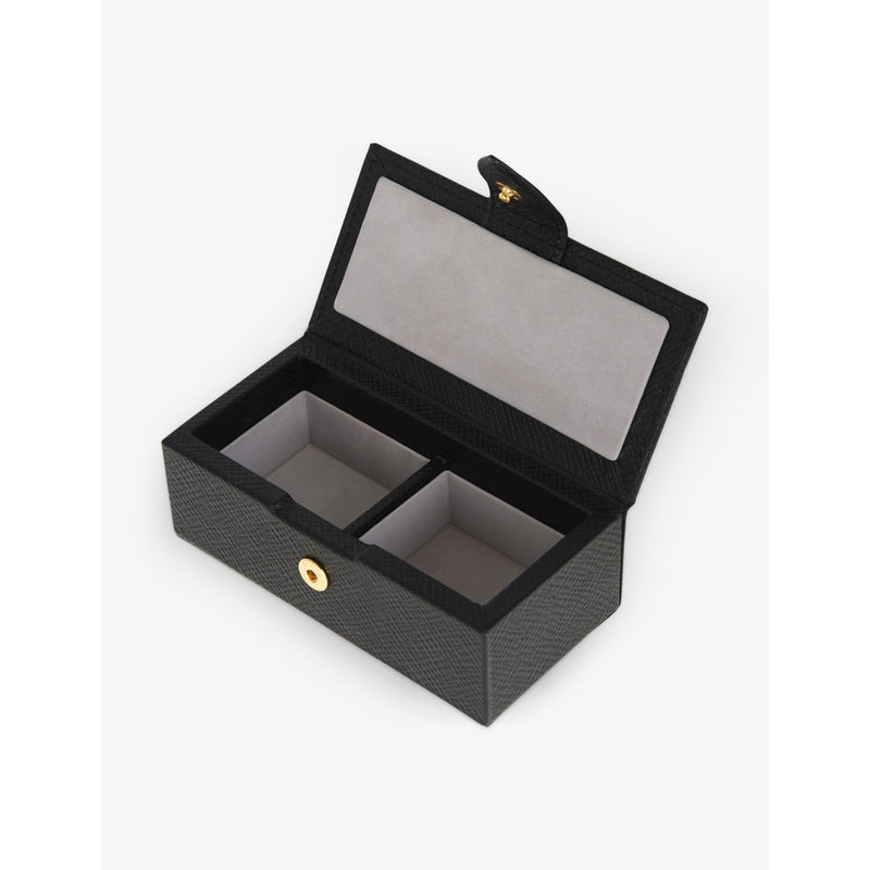 Smythson Panama leather cufflink box 11cm - British product