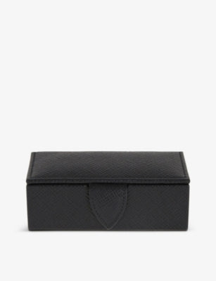 Smythson Panama leather cufflink box 11cm - British product