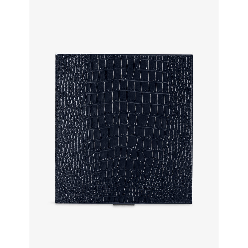 Smythson Mara lockable leather watch box with suede pillows (British brand)