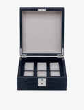 Smythson Mara lockable leather watch box with suede pillows (British brand)