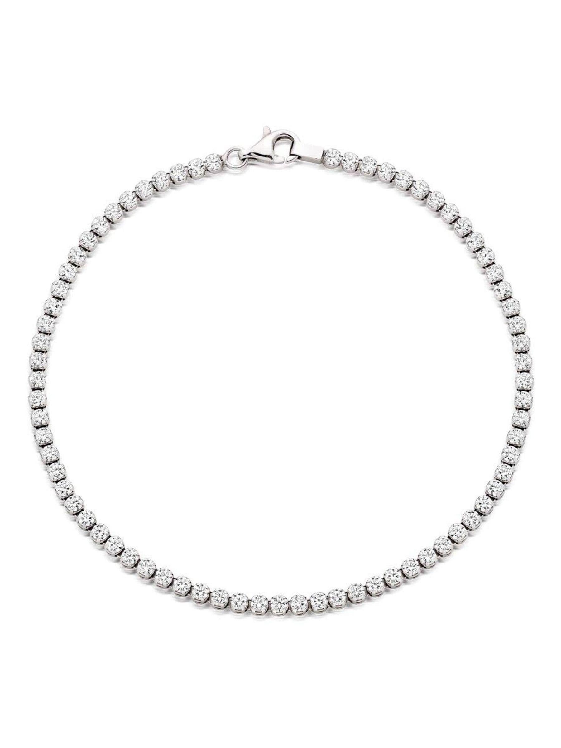 Sterling silver cubic zirconia tennis bracelet 18cm (British brand)