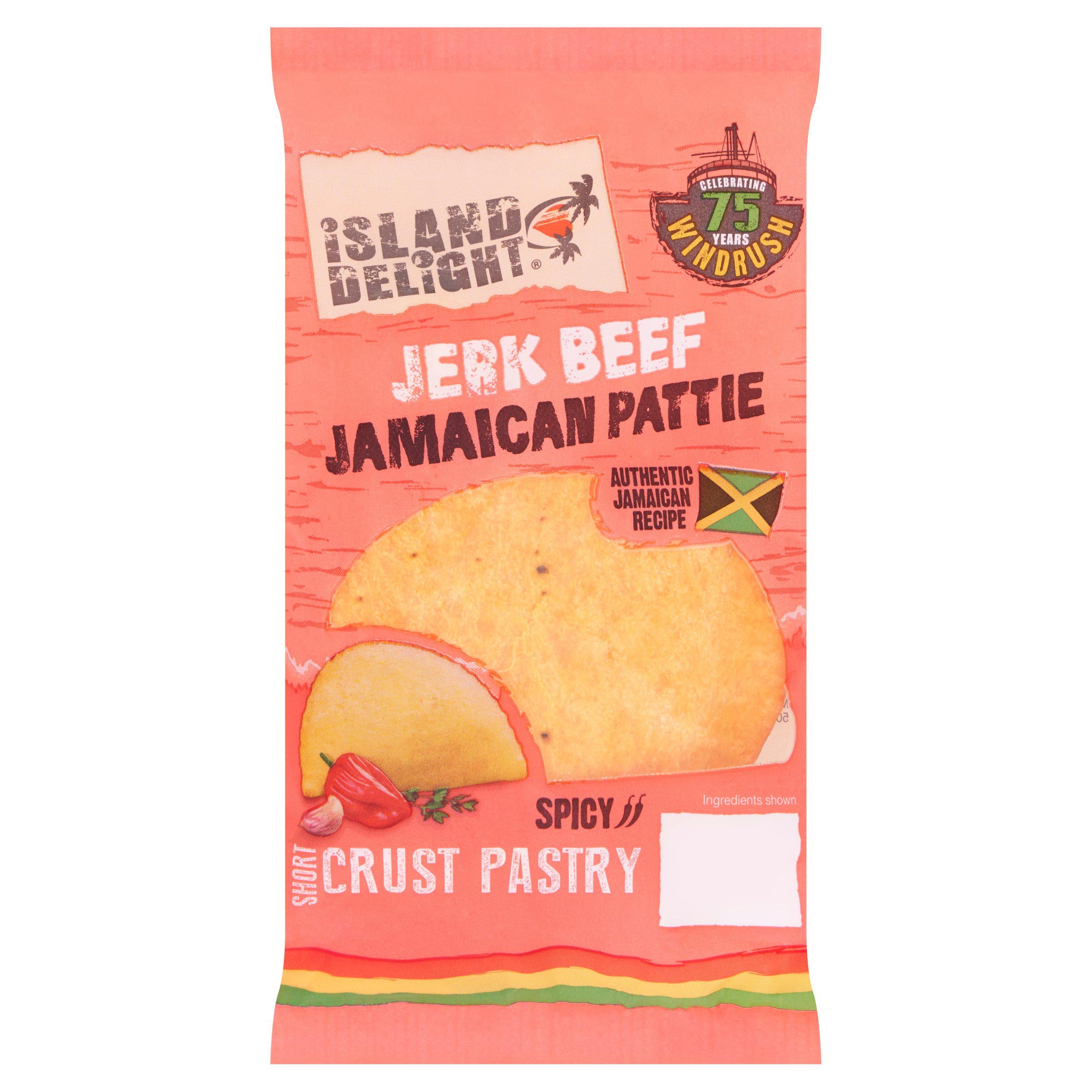 Island Delight Jerk Beef Pattie (Halal) 140g African & Caribbean Sainsburys   