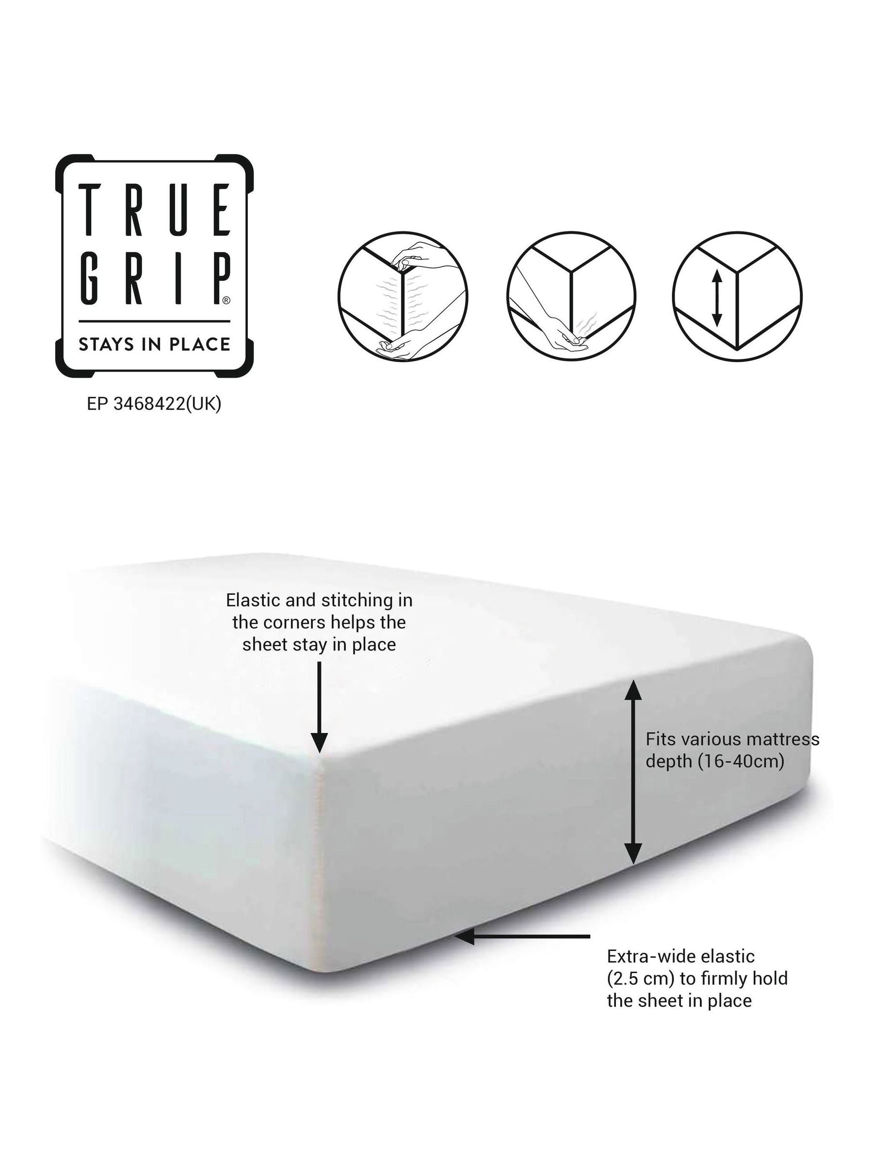 Charcoal Grey 300 Thread Count Extra Deep Fitted Sheet - British product