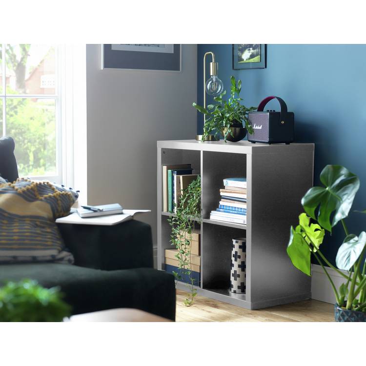 Habitat grey wood effect 4 cube storage unit - British product