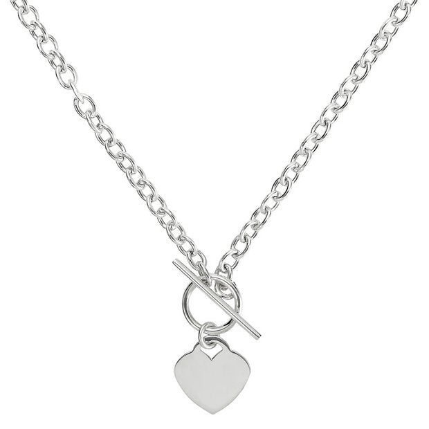 Revere sterling silver heart T-bar necklace (British brand)