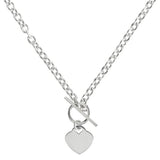 Revere sterling silver heart T-bar necklace (British brand)