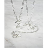 Revere sterling silver heart T-bar necklace (British brand)
