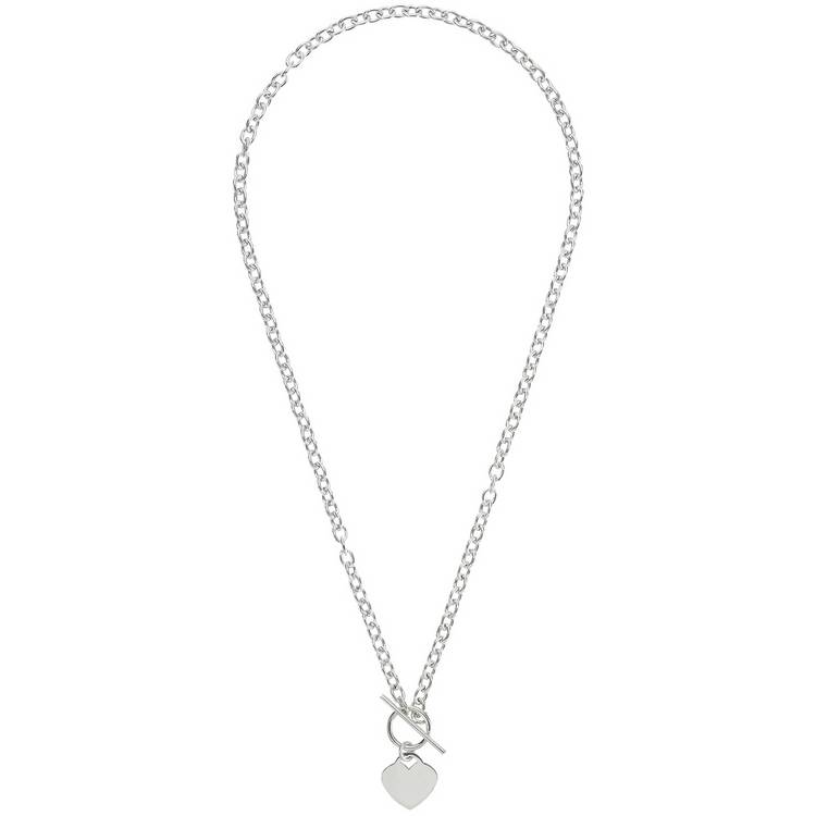 Revere sterling silver heart T-bar necklace (British brand)