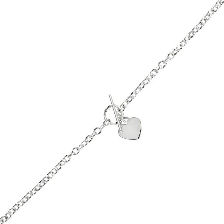 Revere sterling silver heart T-bar necklace (British brand)