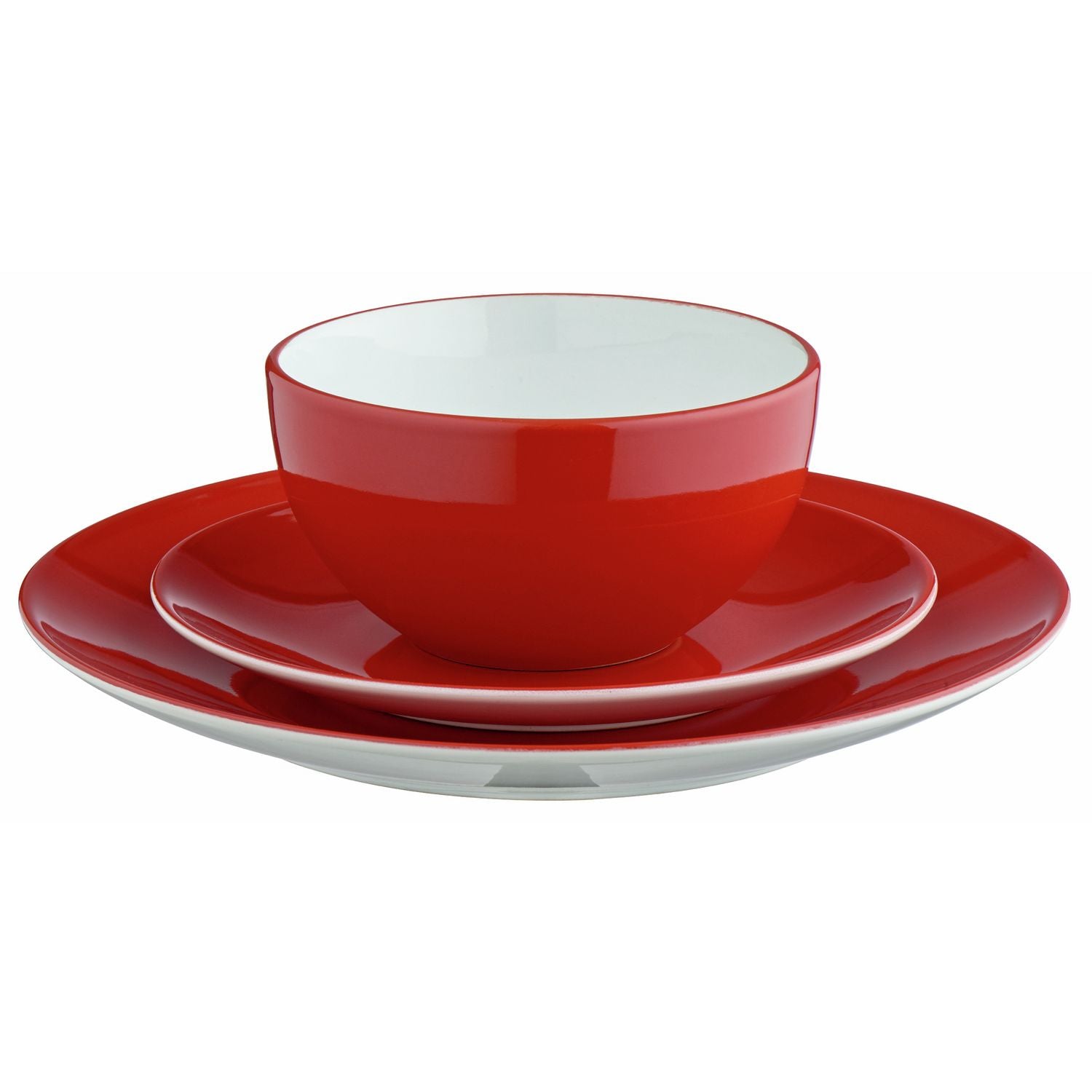 Argos Home stoneware dinner set red 12 piece, imported from the UK