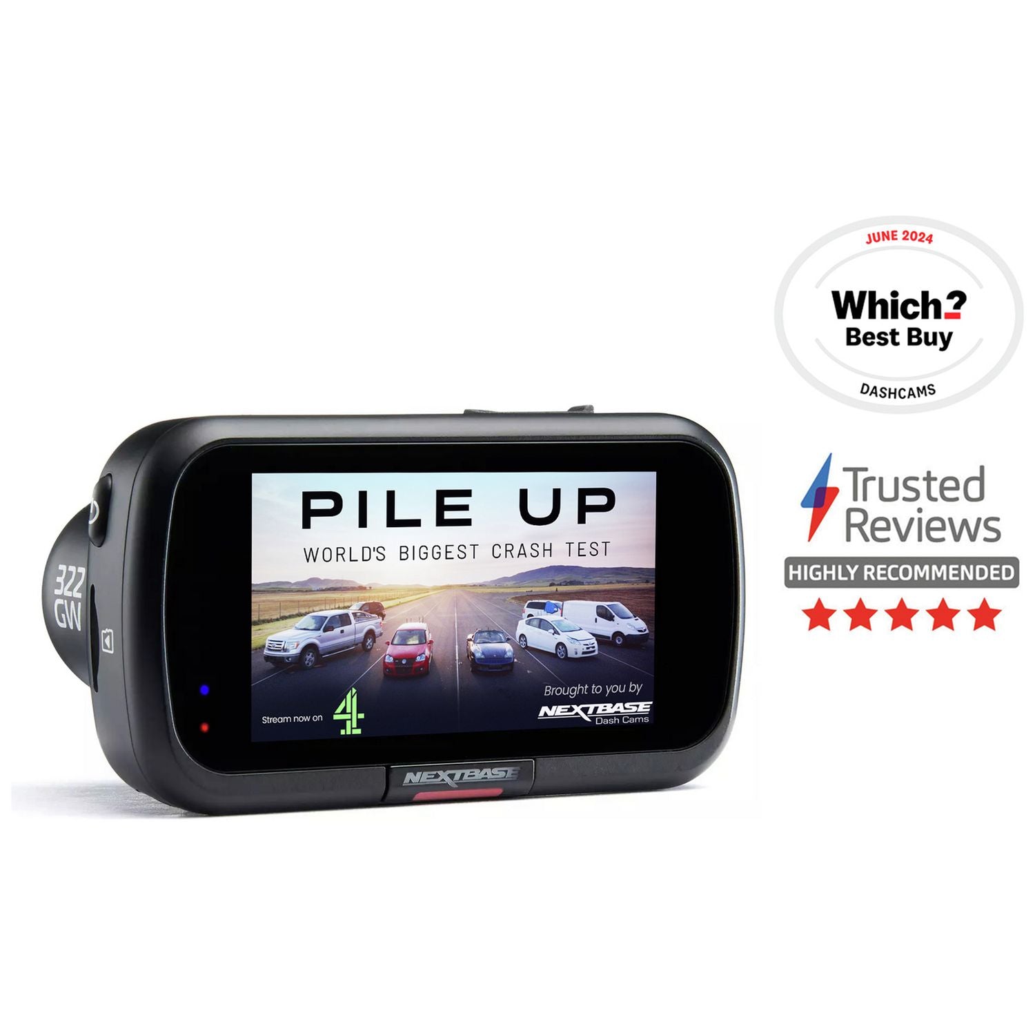 Nextbase 322GW 1080p Full HD dash cam, imported from the UK