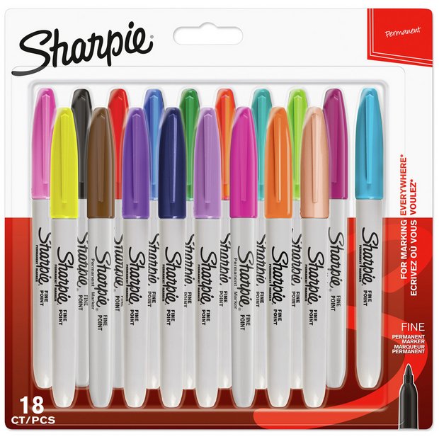 Sharpie fine tip permanent markers 18 pack - British product