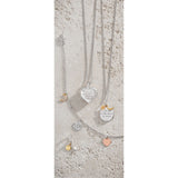 Moon & Back silver heart locket with cubic zirconia and chain - British product