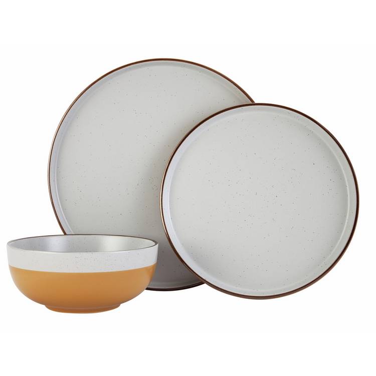 Habitat speckled mustard 12 piece dinner set - British product