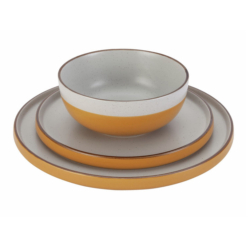 Habitat speckled mustard 12 piece dinner set - British product