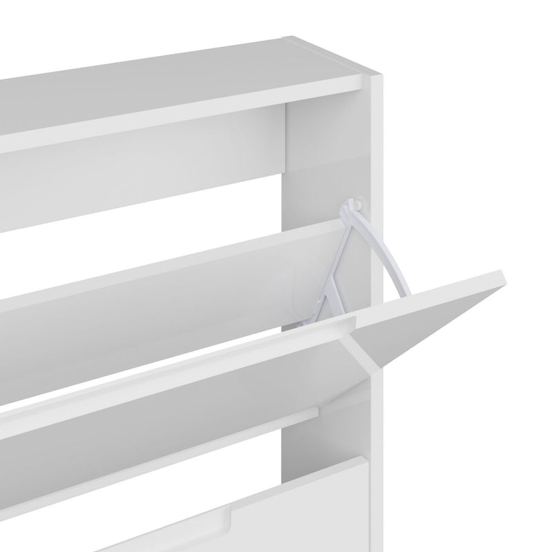 GFW narrow gloss white shoe cabinet for hallway storage (British brand)