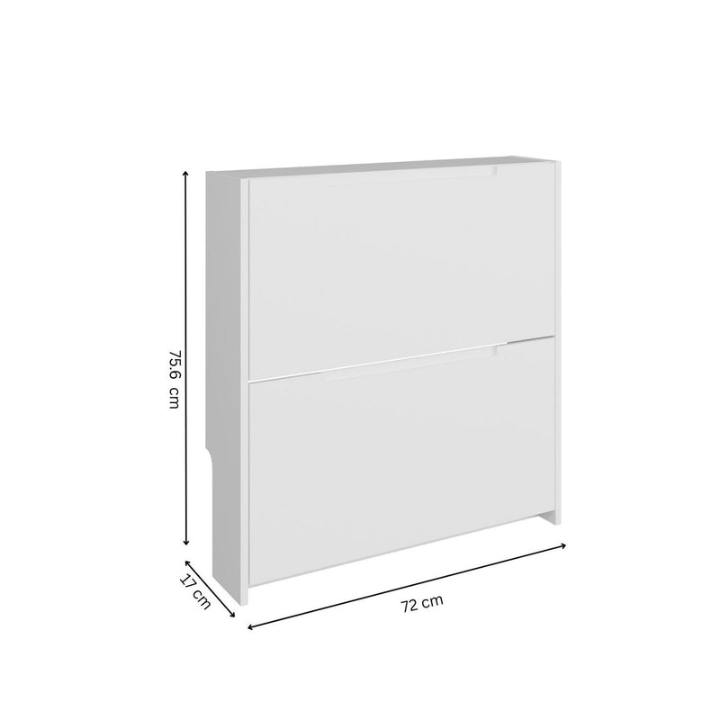 GFW narrow gloss white shoe cabinet for hallway storage (British brand)
