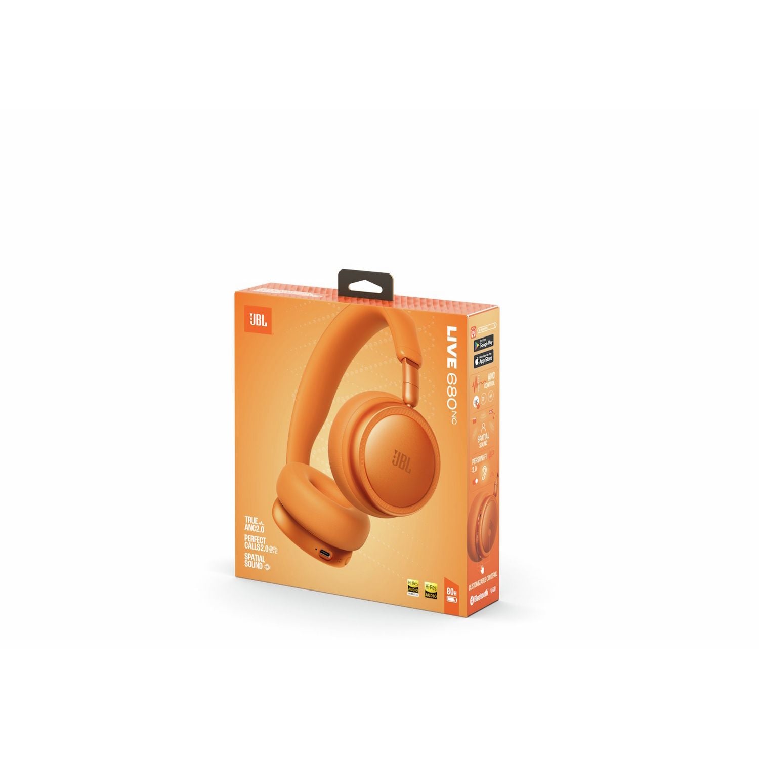 JBL Live 680NC On-Ear Wireless & Wired Noise Cancelling Headphones - Orange
