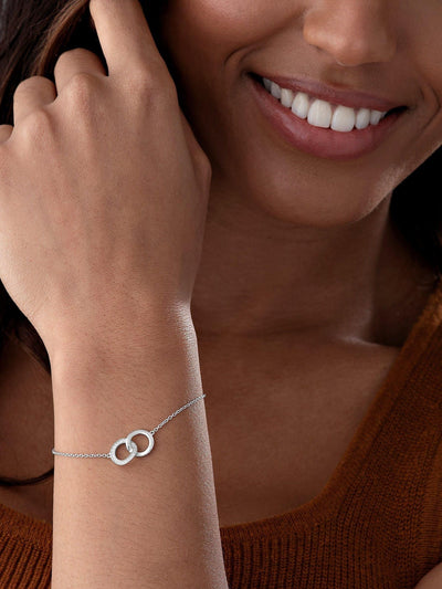 Next Sterling Silver Cubic Zirconia Double Circle Bracelet 19cm- Buy online at McGrocer