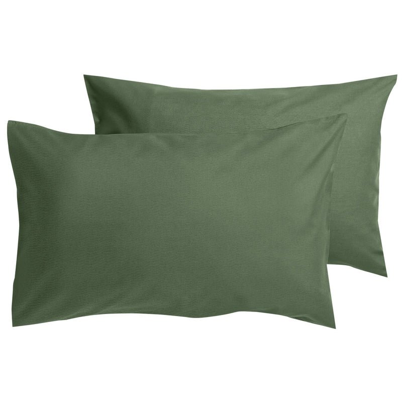 Habitat Polycotton Standard Pillowcase Pair - Khaki