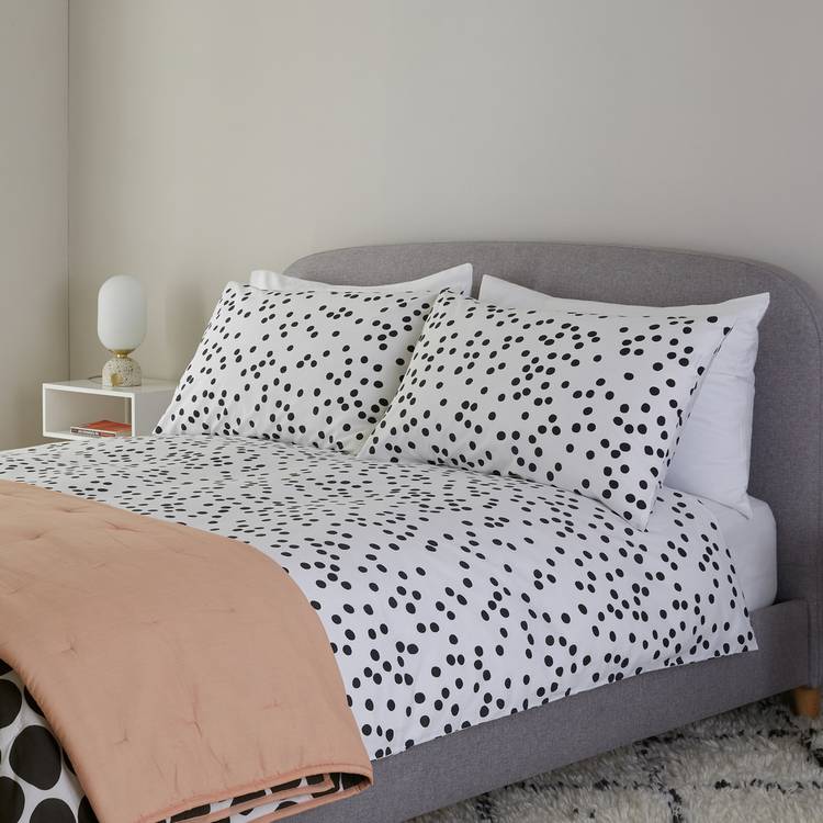 Habitat black cotton pillowcase pair 75x50cm, imported from the UK