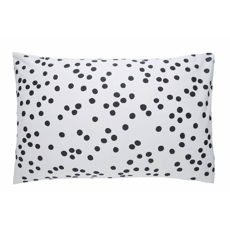 Habitat black cotton pillowcase pair 75x50cm, imported from the UK