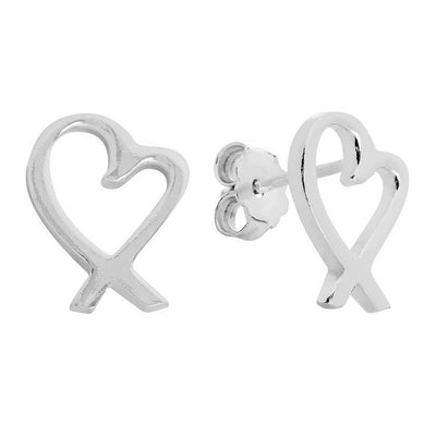 Argos Revere Sterling Silver Heart Stud Earrings- Buy online at McGrocer