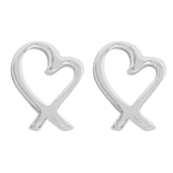 Revere heart stud earrings sterling silver - British product