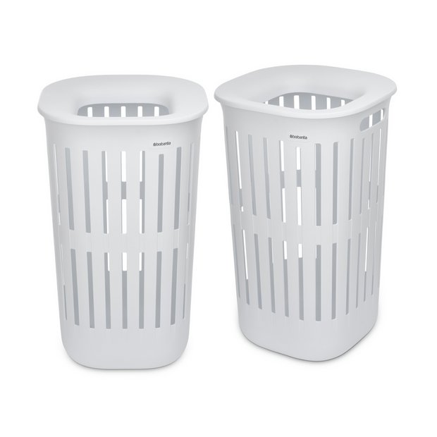 Brabantia Collect-It 55L laundry basket set of 2 white, UK version
