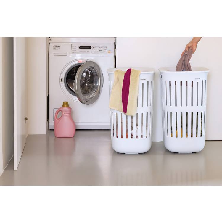 Brabantia Collect-It 55L laundry basket set of 2 white, UK version