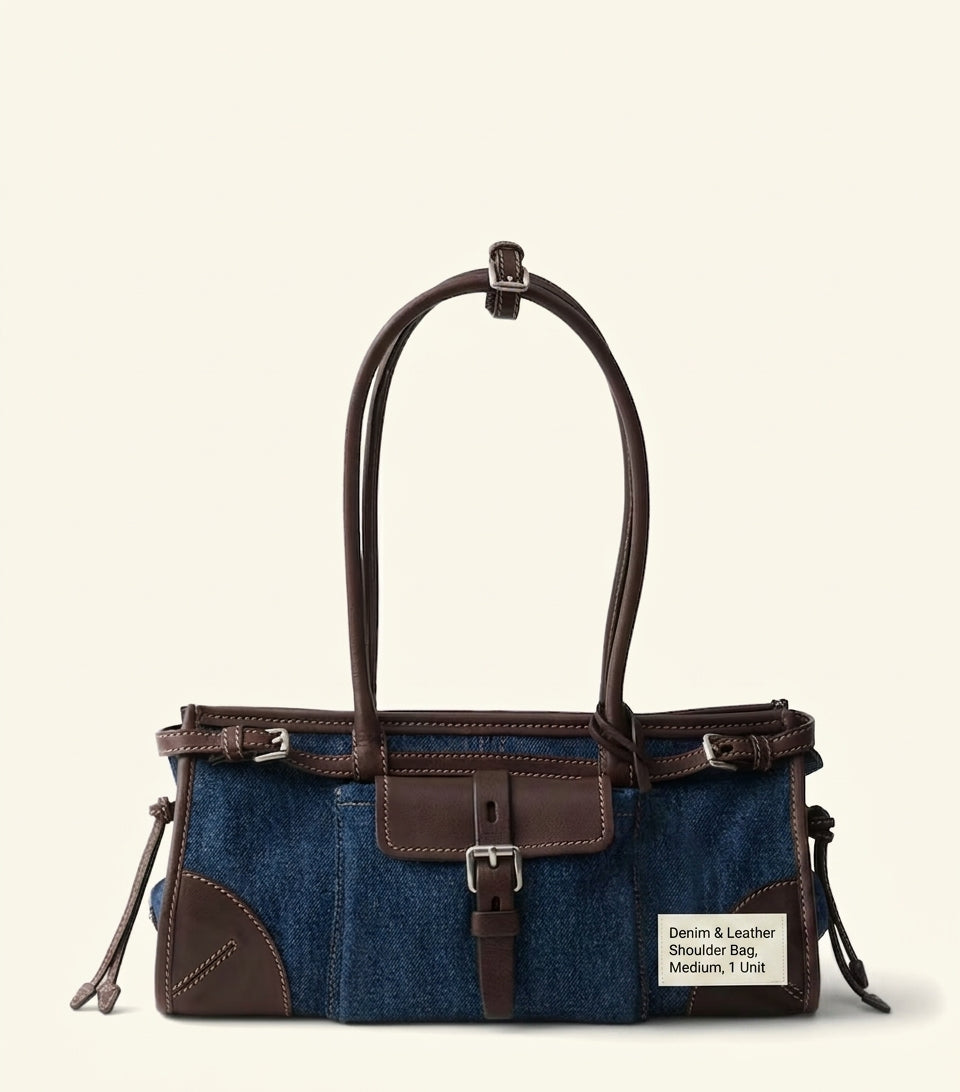 Sac bandoulière Bonnie en jean Prada avec garniture en cuir - Produit britannique