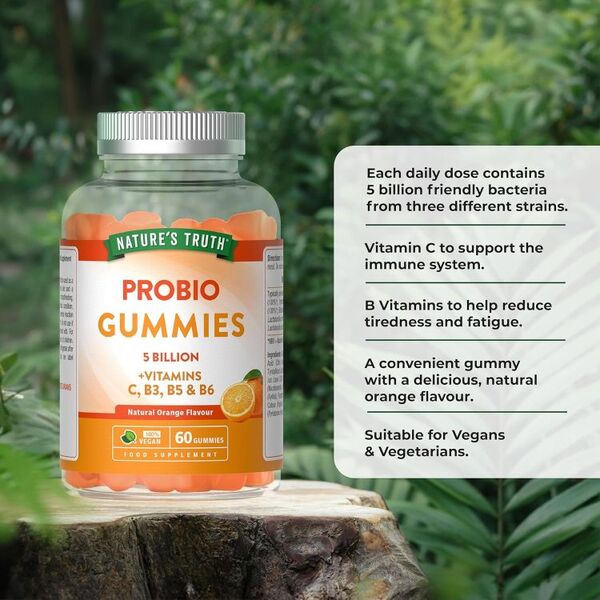 Nature's Truth multi-biotic probiotic gummies 60 count, imported from the UK