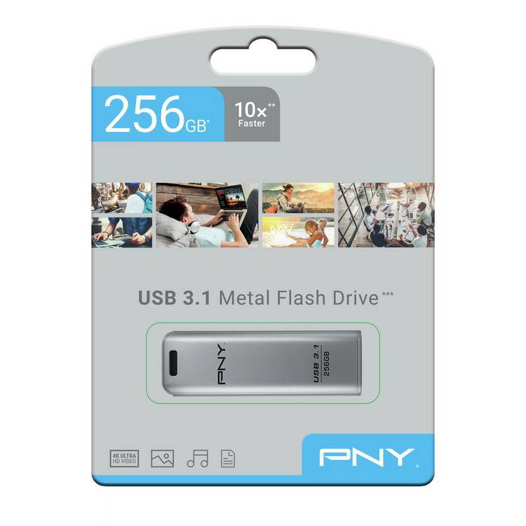 PNY Elite Steel USB 3.1 flash drive 256GB - British product