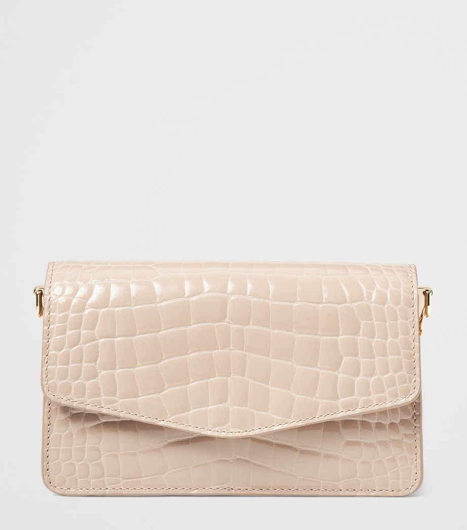 Aspinal of London croc-embossed leather Eliza clutch bag (British brand)